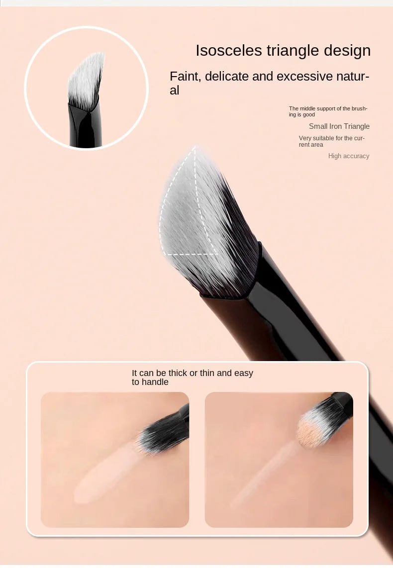 Small Iron Concealer Brush Angled Cream Foundation Concealer Makeup Brushes Oblique Angled Triangle Concealer Makeup Tools