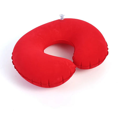 1pc Inflatable C-shaped Pillow Travel Neck Pillow Portable Round Pillow Cushion