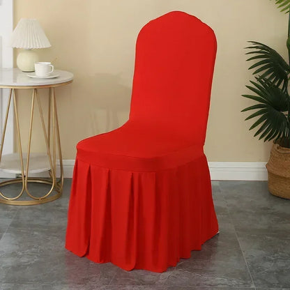 5/10/50/100pcs Pleated skirt Spandex Chair Cover Hotel Banquet Party Events Wedding Decoration Dining Room Seat Protector Covers