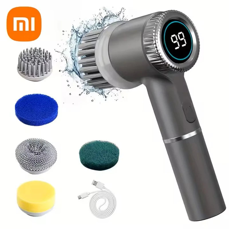 Xiaomi 6-in-1 Electric Cleaning Brush Electric Spin Cleaning Scrubber Electric Cleaning Parlour Kitchen Bathroom Cleaning Tools