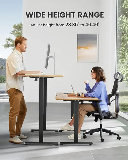 （Free shipping）100x60cm Height Adjustable Electric Standing Desk, Sit Stand Desk with Splice Board, Stand Up Desk with Backpack