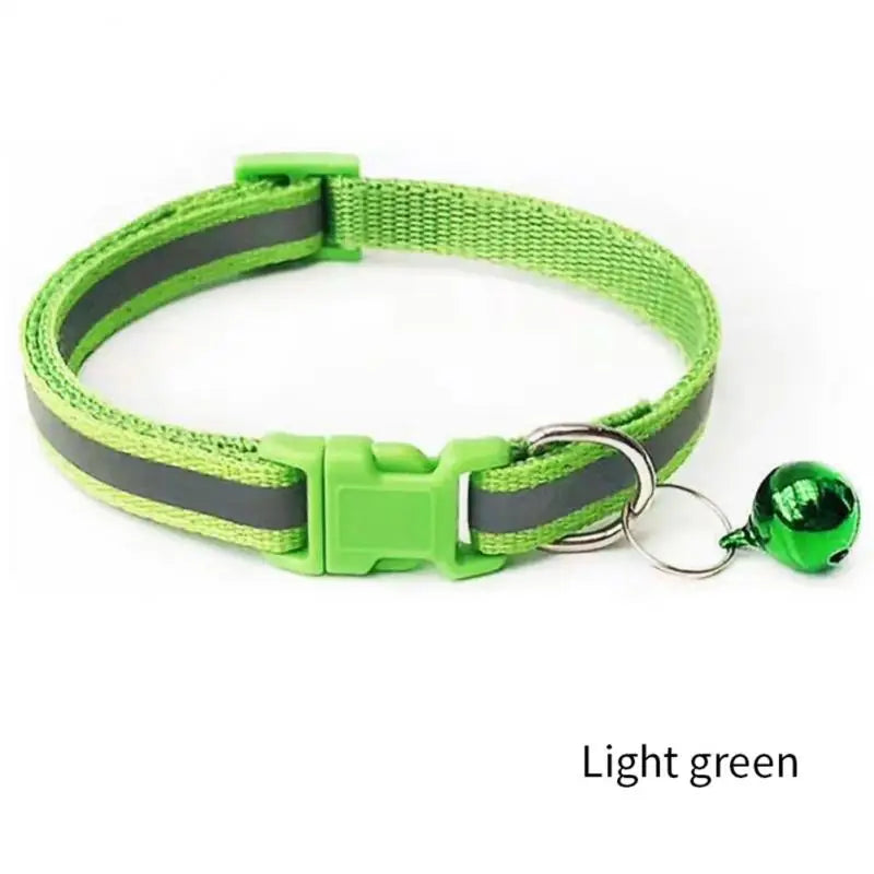 1PC Colors Reflective Breakaway Cat Collar Neck Ring Necklace Bell Pet Products Safety Elastic Adjustable Pet Reflective Collar