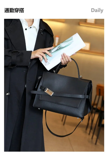 2024 high quality leather tote bags women square handbags luxury designer commuter shoulder crossbody bag large capacity