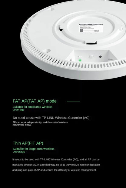 TP-Link AX3000 Wi-Fi6 MESH Router Celling AP Access Point Wireless PoE AP Dual Band 5GHz High-Power Wifi Repeater Hotspot