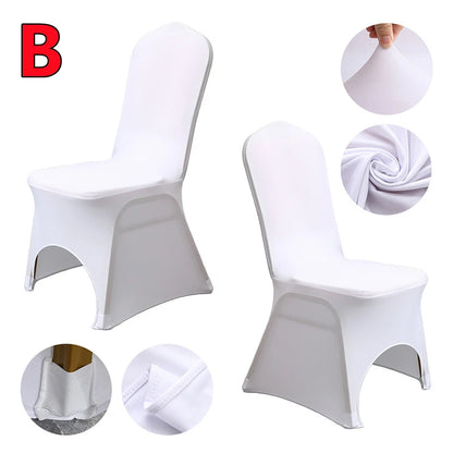 New 10-1PC White Wedding Chair Cover Spandex Stretch Slipcover Restaurant Banquet Hotel Dining Party Universal Chair Cover Decor