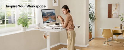 Electric Standing Desk, Height Adjustable Desk 120 x 60cm, Computer Desk with 4 Memory Smart Pannel