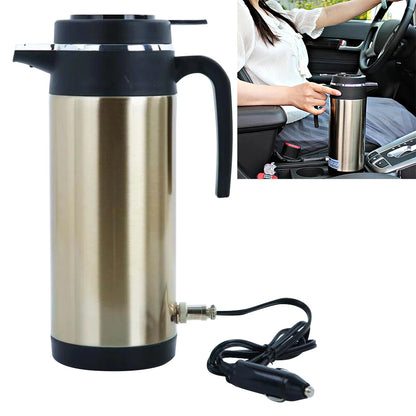 1200 ML Car Hot Kettle Portable Water Heater Leak-Proof Design 12/24 V Travel Electric Kettle Fast Boiling for Coffee Tea Drinks