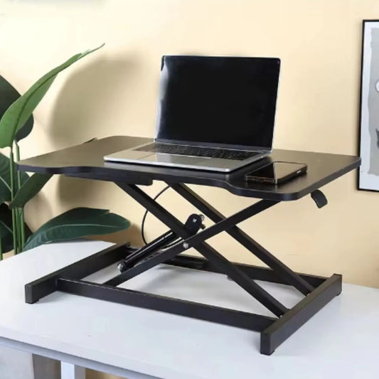 Ultra-Slim Single Top Height Adjustable Standing Desk Riser, Compact Sit Stand Desktop Converter for Monitor or Laptop