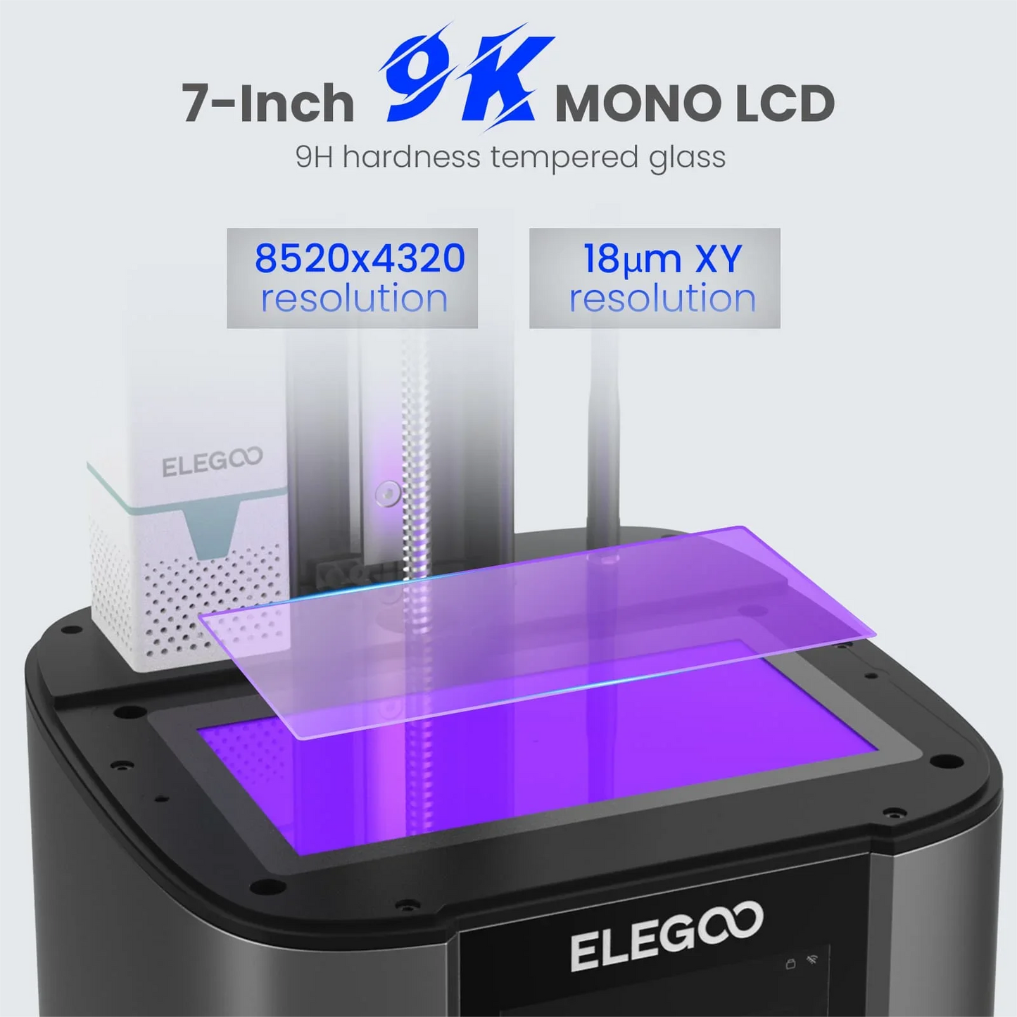 ELEGOO MARS 4 ULTRA MSLA 3D Printer with 7" 9K Mono LCD Up to 150mm/h Printing Speed WiFi Transfer Printing Size 153×77×165mm