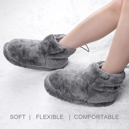 USB Heater Foot Shoes Winter Warm Snow Boots Comfortable Plush Warm Electric Slippers Foot Warmer Shoes for Women Men