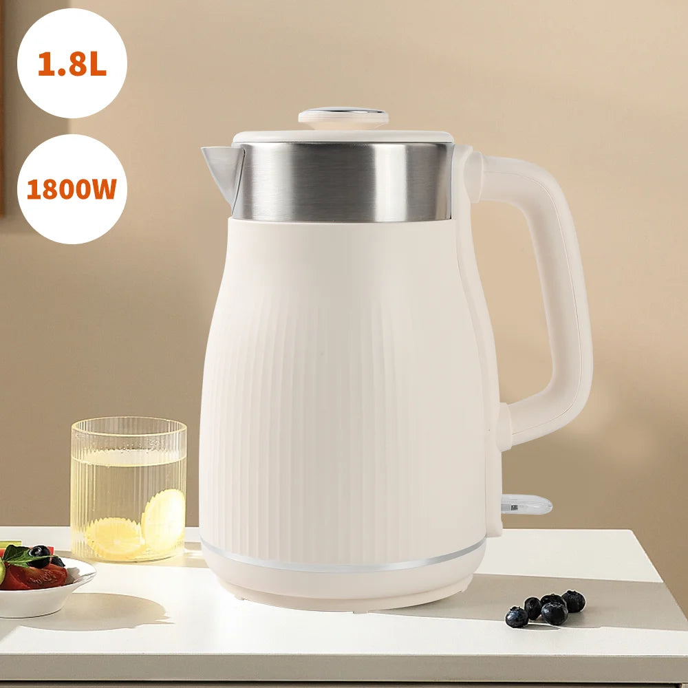 [UK Stock] 220-240V 1.8L Electric Kettle 1500-1800W Tea Kettle Water Boiler Home Kitchen water heater,Dry Boiling Protection