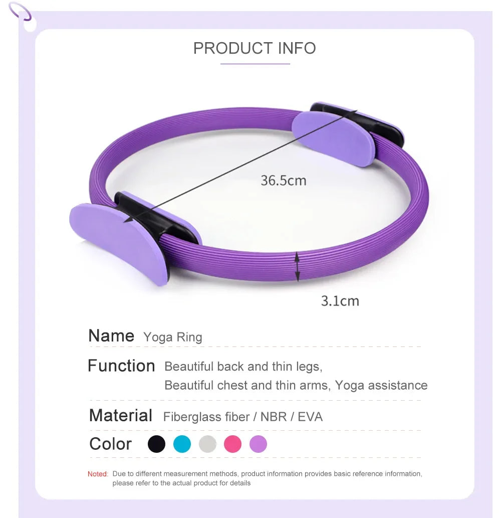 Yoga Fitness Ring Pilates Ring Women Girl Exercise Home Resistance Elasticity Yoga Gym Workout Pilates Circle Yoga Circle  ﻿