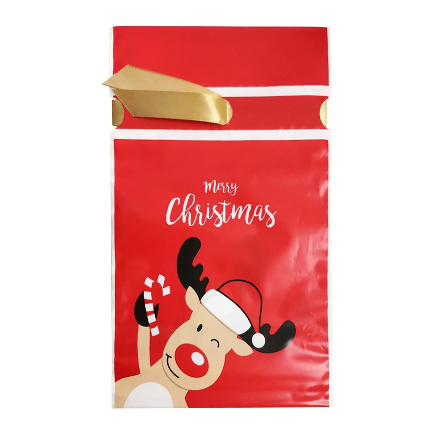 50pcs Christmas Candy Gift Bags Xmas Decorations Santa Gift Bag Navidad Xmas Gift Bags Cristmas Cookies Packing Bag 15x23.5cm