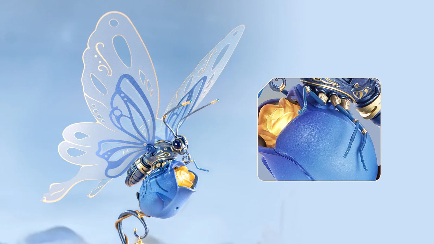 Robotime ROKR Butterfly DIY Mechanical 3D Puzzle Toys for Gifts Bionic Butterfly Wings Golden Lighting Rose Exquisite Texture