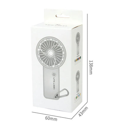 Portable Mini Fan Rechargeable USB Charging Handheld Fan Built-in 500mAh Battery 3 Speed Power for Outdoor Office Sports Travel