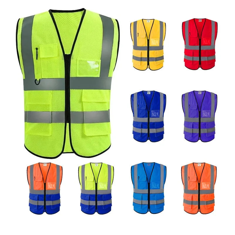 High Visibility Reflective Vest Working Clothes Motorcycle Cycling Sports Outdoor Reflective Safety Clothing Reflective Jacket