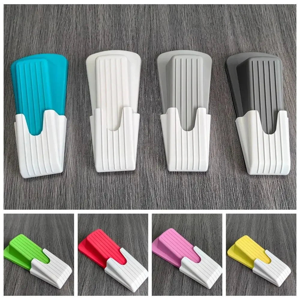 2Pcs Safety Silicone Door Stop Stoppers Block Wedge Doorstops Door Stopper Home Office Door Rear Retainer Anti-collision Stop