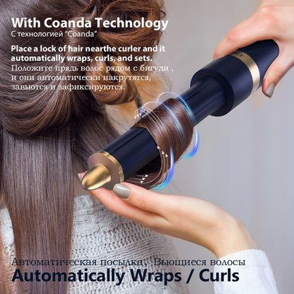 Professional Hair Curler 6-in-1 Auto-Wrap Curlers Styler Curling Rollers & Hair Dryer & Electric Hair Brush