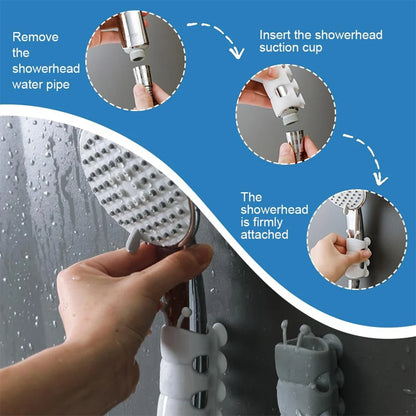 Silicone Shower Head Suction Cup Holder Universal Relocatable Handheld Shower Holder Showerhead Holder Shower Accessories