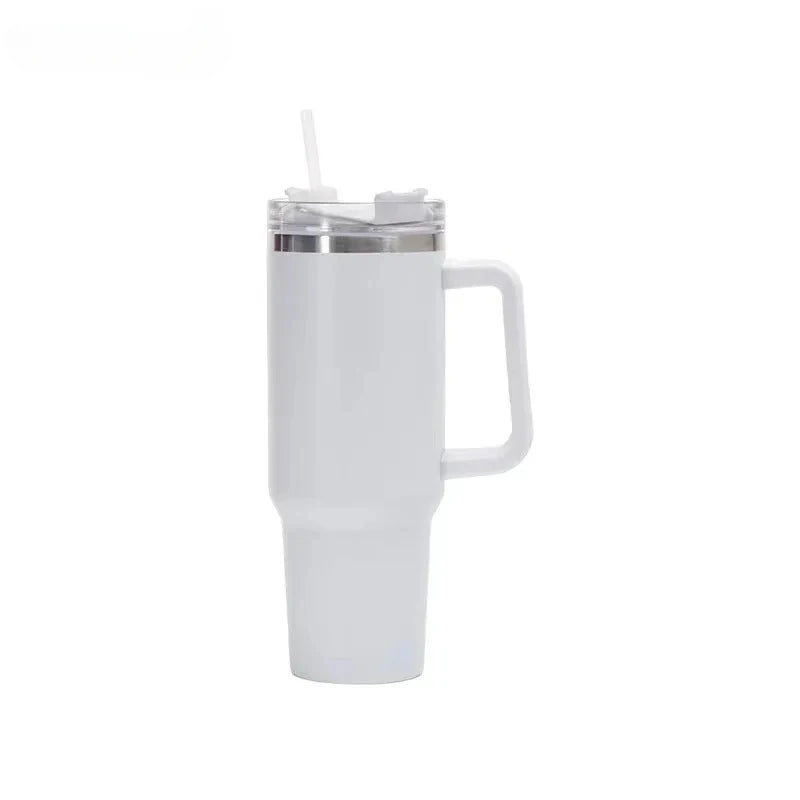 1200ML 304 Stainless Steel Insulated Water Bottle Hot Coffee Car Cup Hot And Cold Mug Thermos Bottle With Handle Straw Sports Av