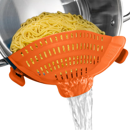 1pc, Strainer, Silicone Pot Strainer, Adjustable Silicone Clip On Strainer For Pots Pans And Bowls, Kitchen Pot Strainer