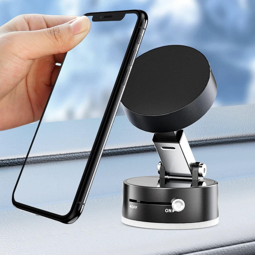 Vacuum Magnetic Suction Cup Phone Holder Double-Sided Suction Cup Phone Stand Magnetic Suction Phone Mount for Car Dashboard