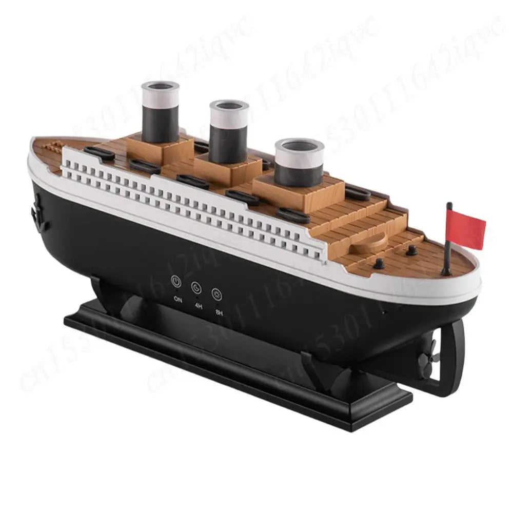 250ml Titanic Ship Model Air Humidifier Essential Oil Diffuser Jellyfish Smoke Ring Spray Aroma Diffuser Night Light for Home