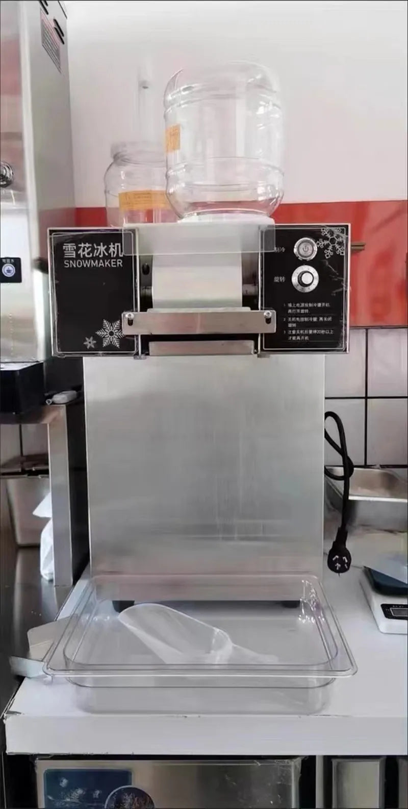 Upgrade 60kg/24H Commercial Korea Bingsu Machine Air Cooling Snow Ice Maker Shaver Machine Snowflake Ice Machine Street Food