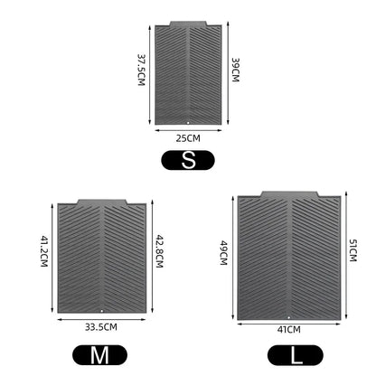 WCIC S/M/L Silicone Draining Board Mat Dish Drying Pad Folding Heat Resistant Rectangle Eco-Friendly Drainer for Kitchen Pot Cup