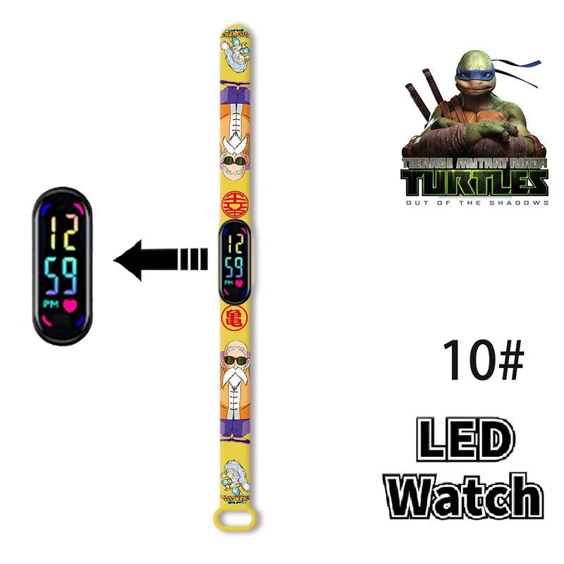 Pokemon Ninja Turtles Children's Watch Anime Character Luminous Bracelet LED Touch Waterproof Sports Kids Watches Gifts Toys