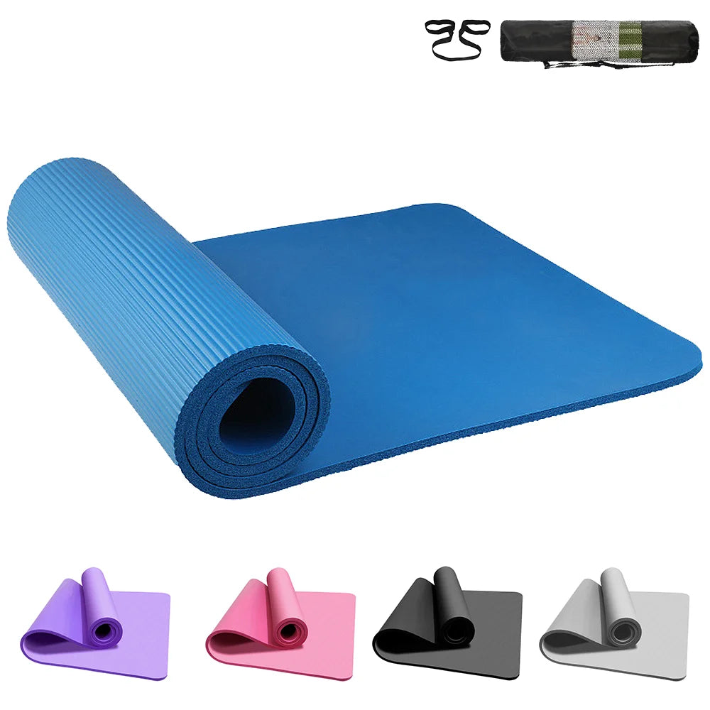 Yoga Mat Pilates Fitness Mat NBR Non Slip Yoga Cushion Travel Fitness Exercise Pad for Women Home Gym Floor Workout Gym Exercise