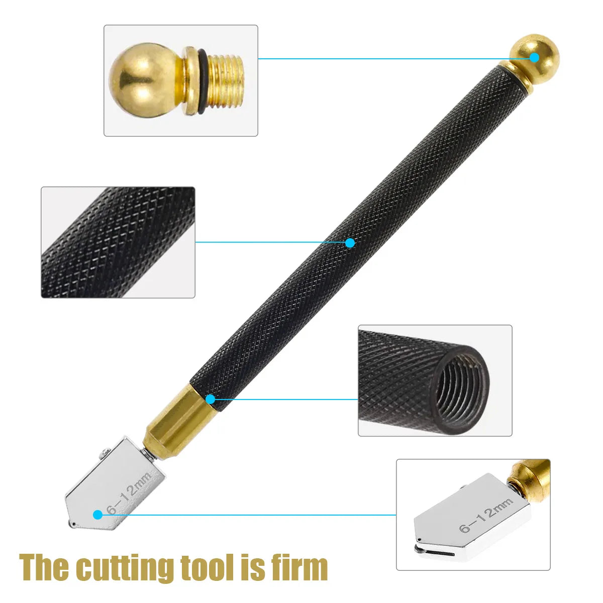 Professional Glass Cutter Tool For Thick Glass6-22mm Carbide Tip Cutting Head Tile Cutter Glass Cutter For Ceramic Mirror Mosaic