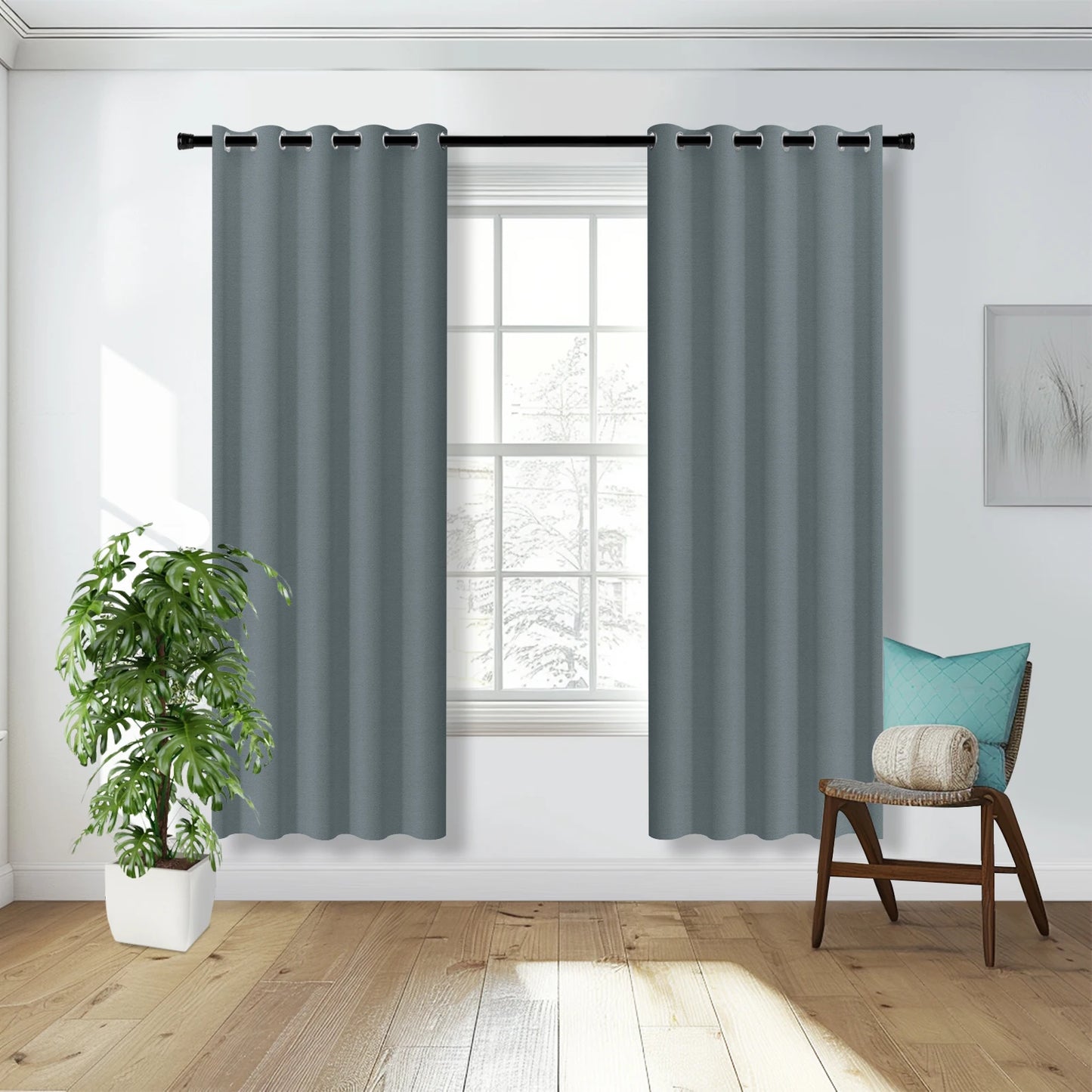 1PC Blackout Curtains Full Shading Solid Thermal Insulated Grommet Window Drapes  for Bedroom Living room Office Meetingroom