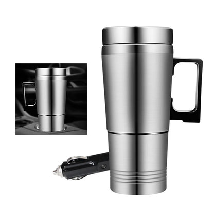 Electric Heating Car Kettle 12V/24V Water Coffee Milk Thermal Mug Stainless Steel Car Electric Heating Cup Water Heater Bottle