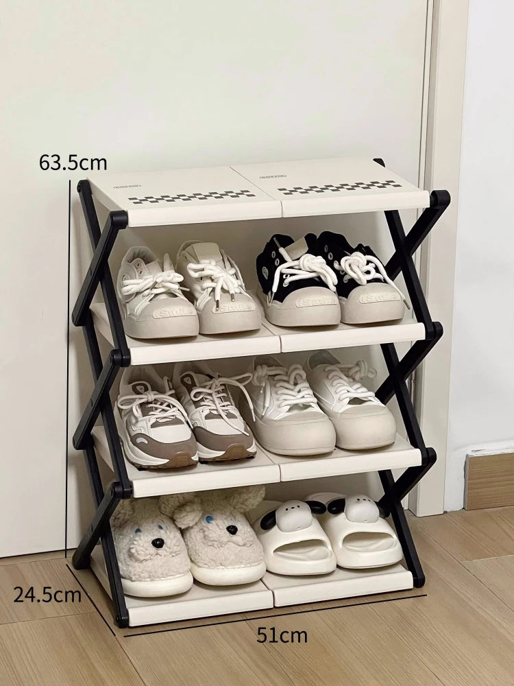 Simple Shoe Cabinet Multi-layer Folding Shoe Storage Device Home Organization And Storage Shelf