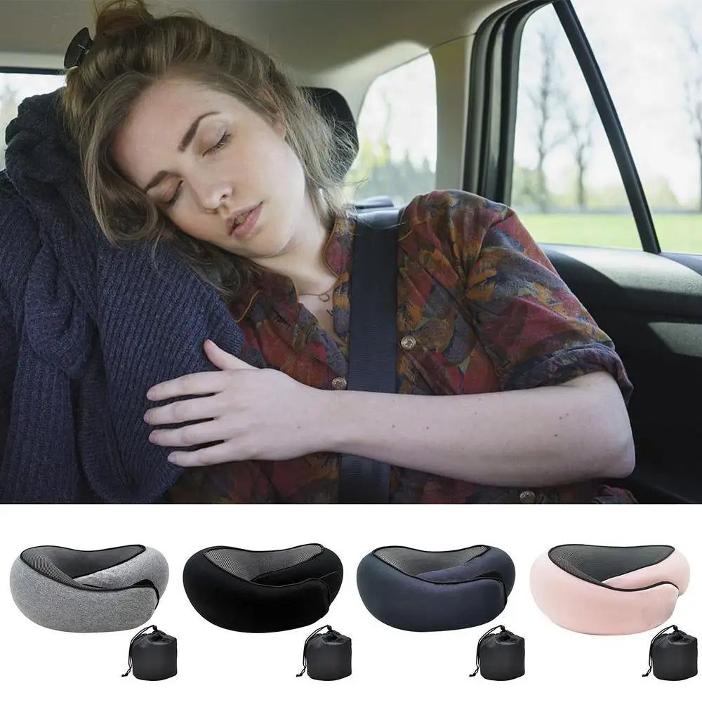 Travel Pillow Memory Foam Neck Support For Flight Comfortable Head Cushion Support Pillow Accessories For Sleep Rest Airplane