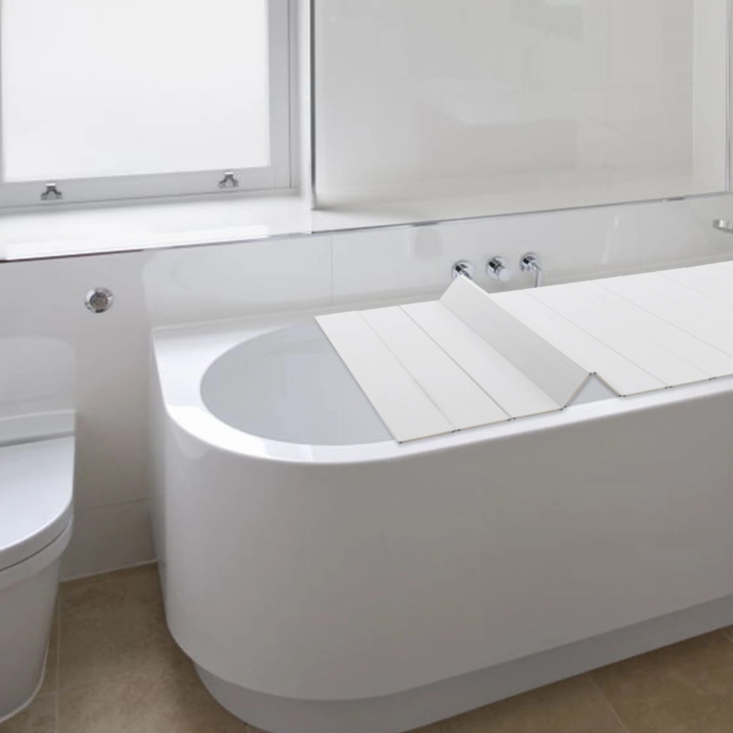 PVC Bathtubs White Wood Grain Bathtub Head Bath Tray Insulation