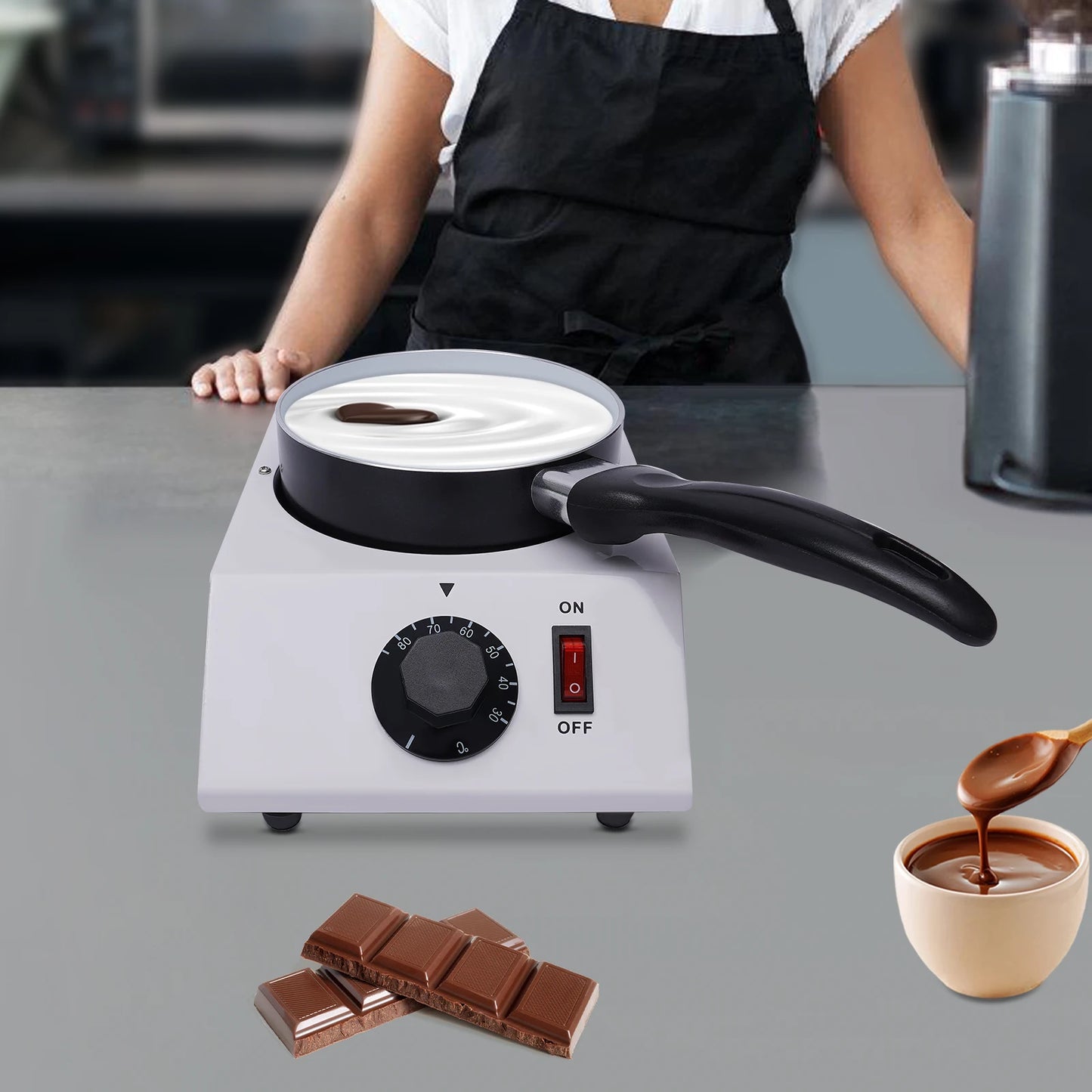 Non-stick Electric Chocolate Melter Melting Machine Warming Heater Tempering Aluminum Ceramic Pot