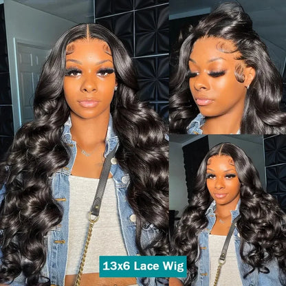 180 Density Body Wave 13x6 Lace Frontal Wig Human Hair 30 32 Inch 13x4 Lace Front Human Hair Wig Wet And Wavy For Women Bling