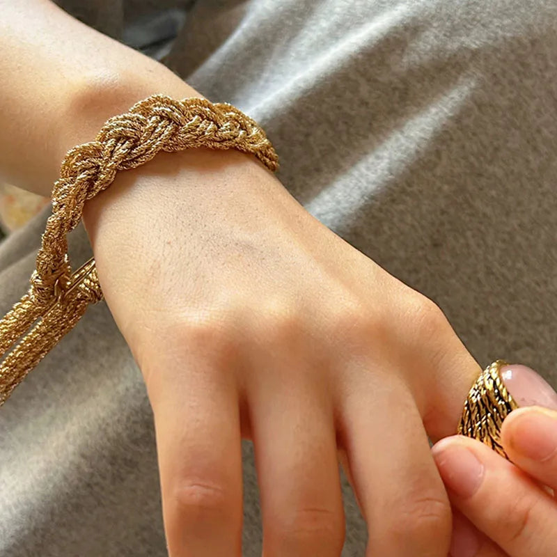 Twist braided tassel bracelets for women luxury designer fringe bracelets vintage elegant jewelry