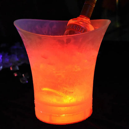 5L 6 Color LED Ice Bucket Waterproof Plastic Light Up Champagne Beer Buckets For Bars Nightclubs Night Party