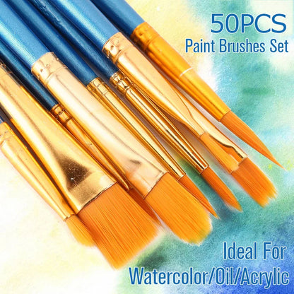 Artist Paint Brush Set High Quality Nylon Hair Watercolor Acrylic Oil Brush Painting Art Supplies Stationery