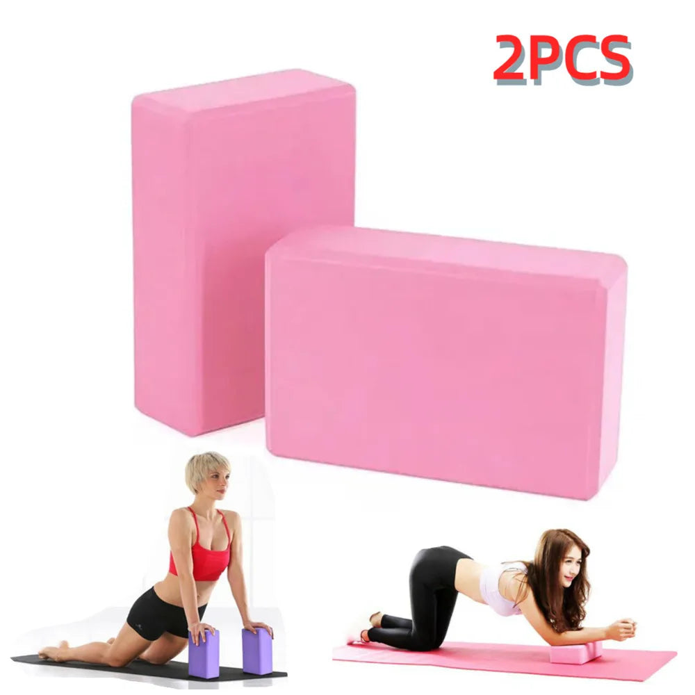 2X Block Combo Set,Suitable For Pilates Yoga Stretch Fiess Exercise Pink