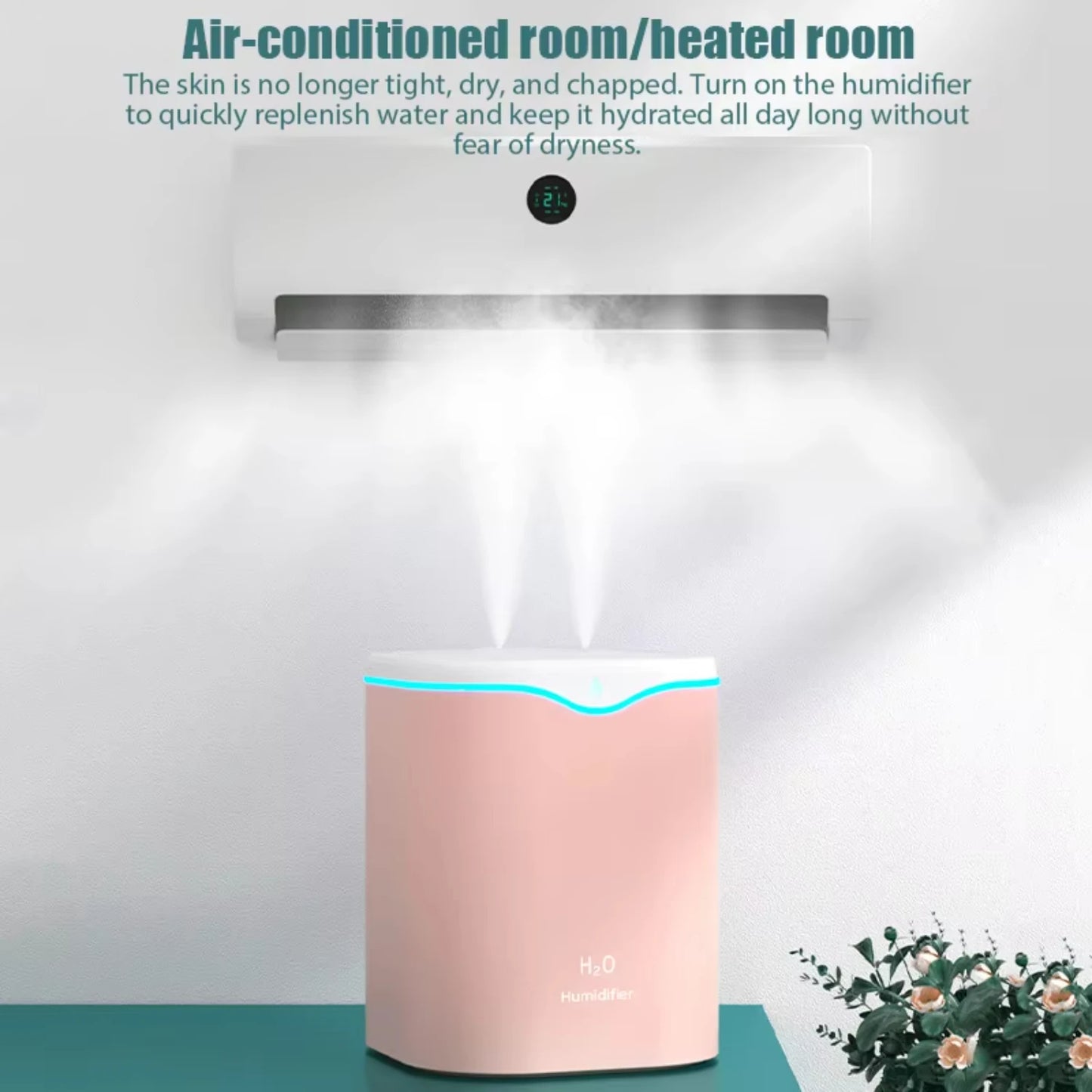 2000ML USB Air Humidifier Double Spray Port Essential Oil Aromatherapy Humificador Cool Mist Maker Fogger Purify   Office Smell