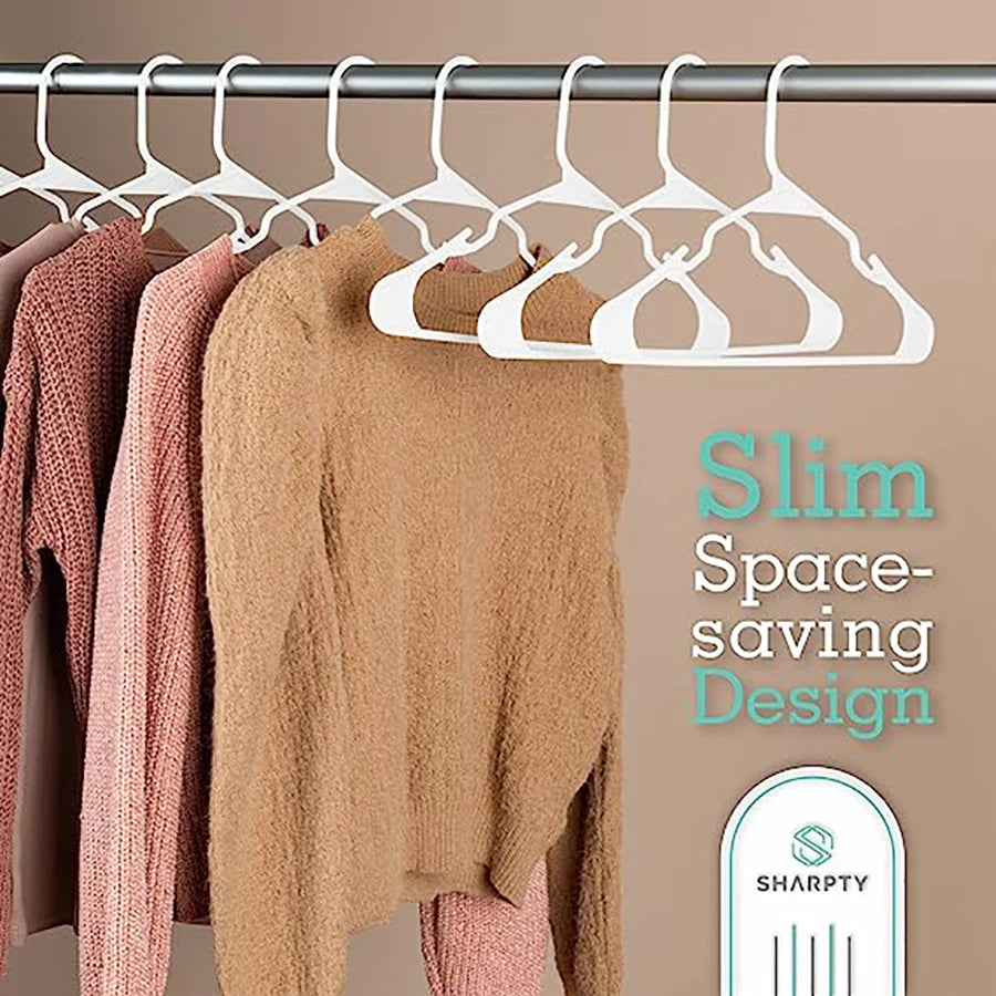 20-piece plastic hangers for closet coats and shirts, space-saving, standard everyday use, room essentials and basics