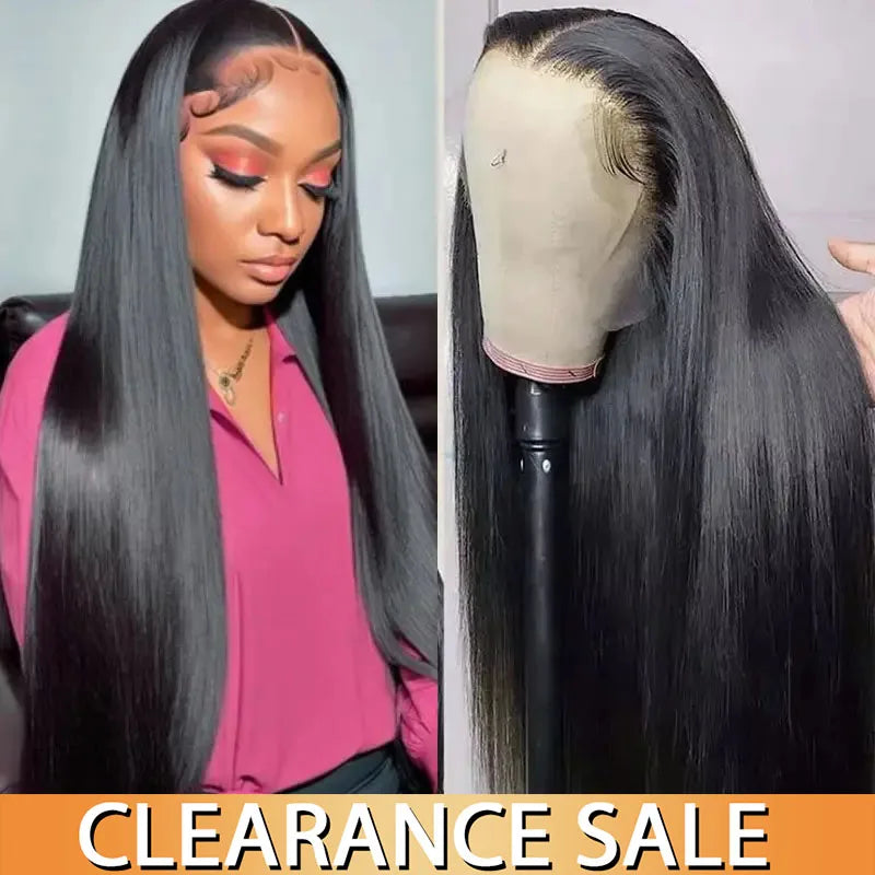 13x4 13x6 HD Lace Front Human Hair Wigs Straight 180% Density Transparent Lace Frontal Wigs Pre Plucked 4x4 Lace Closure Wig