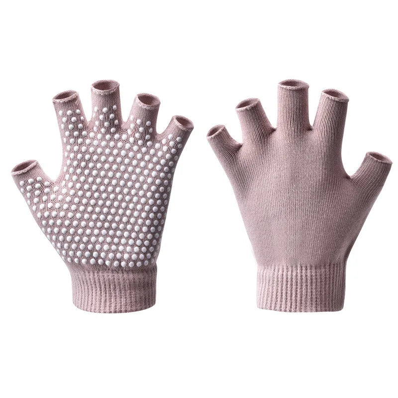 Women Half-finger Warm Anti-slip Yoga Gloves Pilates Gloves Indoor Dance Fitness Training Open-fingered Sport Gloves Yoga Aids