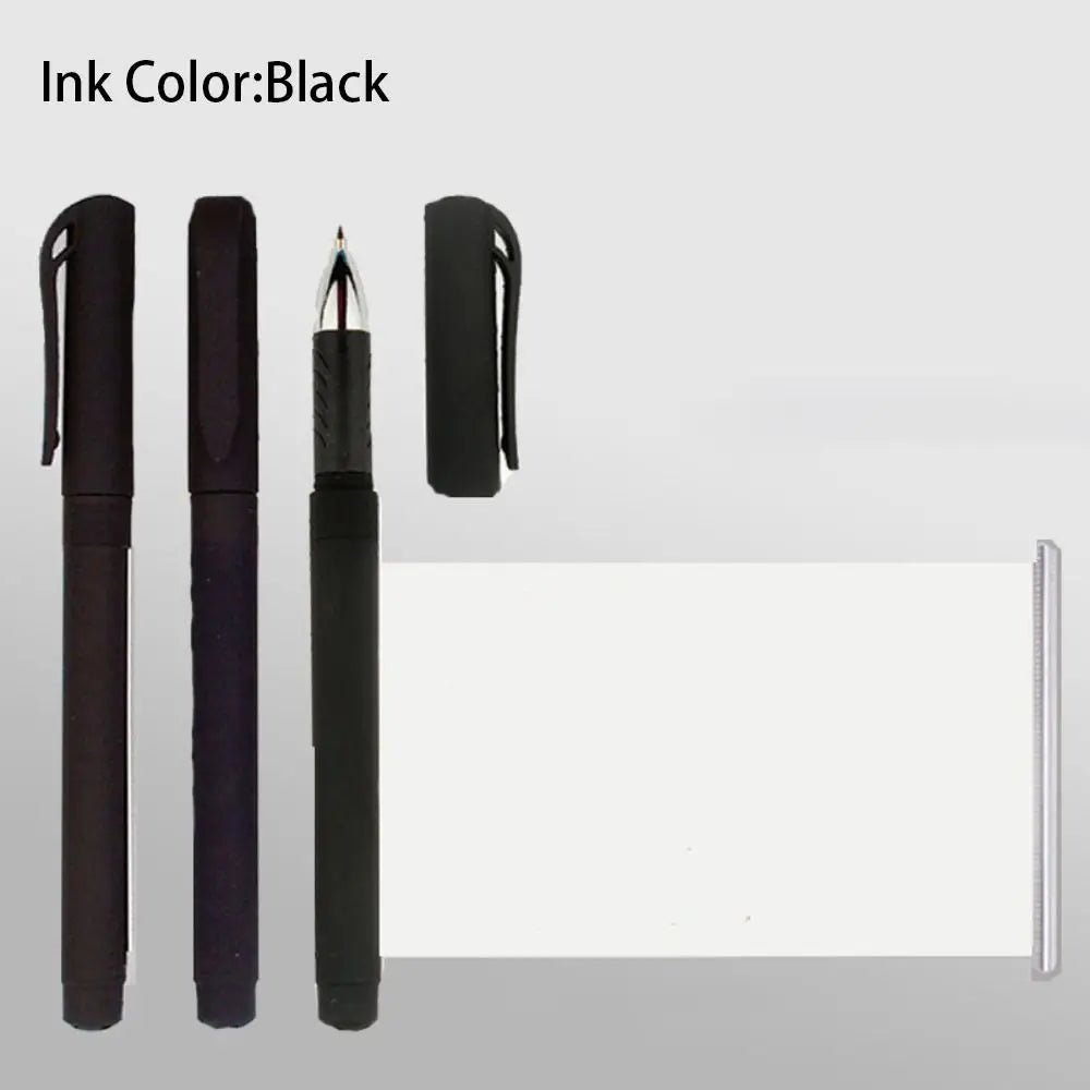 1PC Black Gel Pen with Retractable Blank Scroll ABS and Coated Paper Ballpoint Pen Stationery Pull-out Paper Ballpoint Pen Study