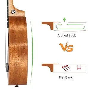 Ukulele for Kids Adults Beginners,21 Inch Soprano Ukulele Handmade Mahogany Wood Hawaiian Guitar with Strings Gig Bag, Brown