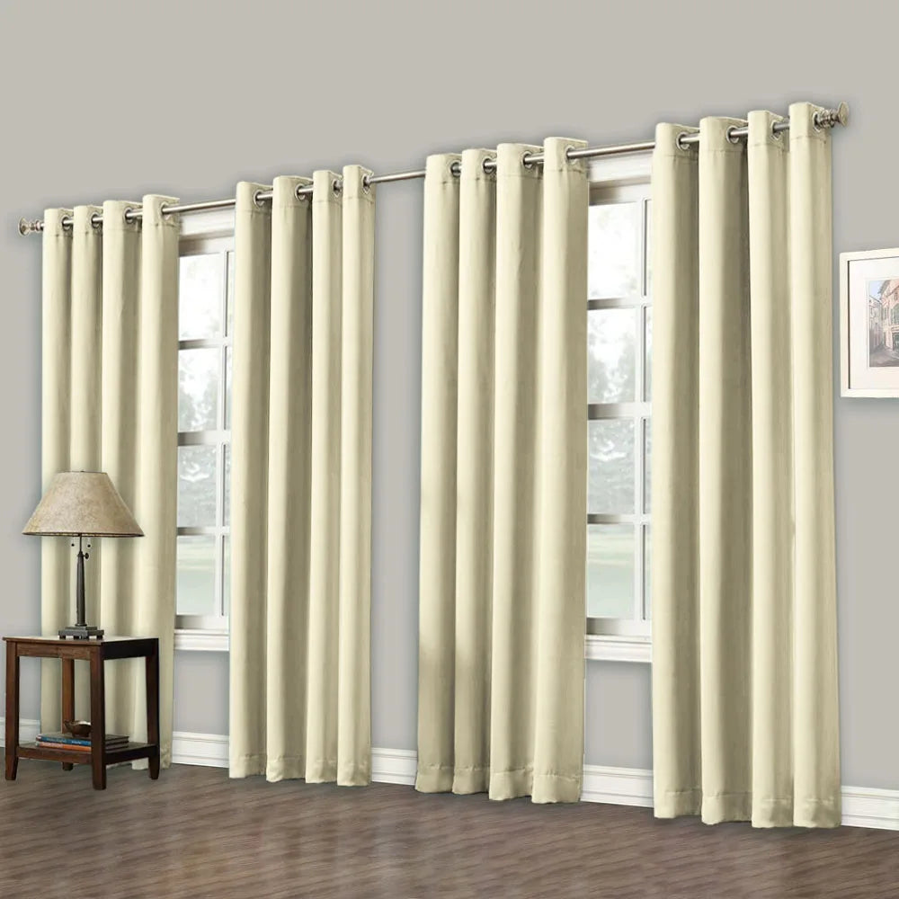 4 Panels Set Grommet Blackout Curtains for Bedroom and Living Room - Thermal Insulated Room Darkening Curtains